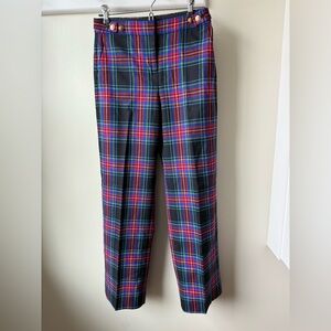 NWT J CREW Tartan Plaid Wool Blend Pants Trousers Classic Old Money Preppy 0P